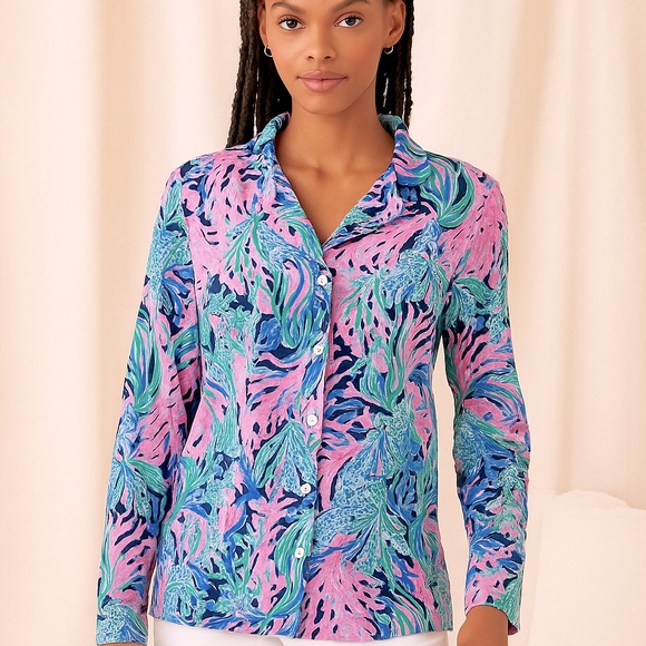 Lilly Pulitzer Other - Lilly Pulitzer Pajama Top Button Up | Size L | Loungewear / Sleep Shirt